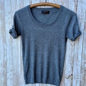 Club Monaco Ribbed Short Sleeve Sweater Top